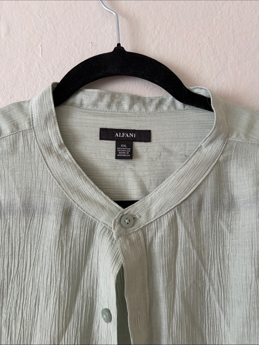 Alfani Men's Sage Green Lightweight Button-Up Shirt - Picture 2 of 5